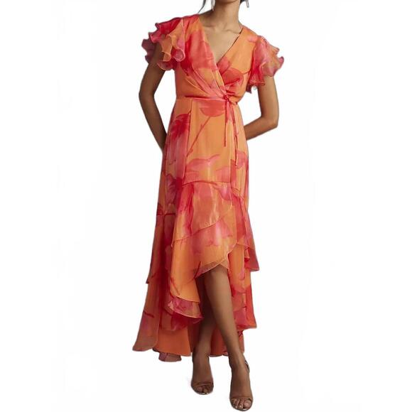 NEW HUTCH whitlee floral wrap dress in coral NEW HUTCH whitlee floral wrap dress in coral